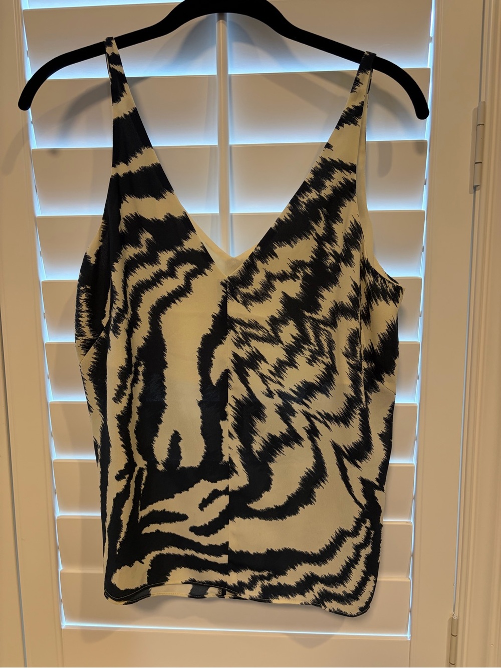 Ted Baker Navy and Cream Patterned Blouse